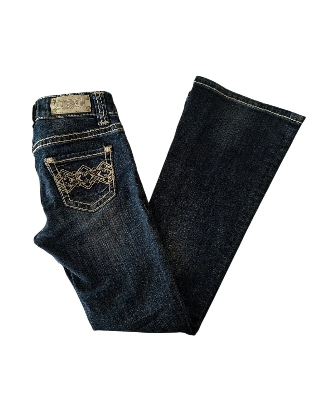 Girls Rock&Roll Cowgirl Boot Cut Jeans Size 8